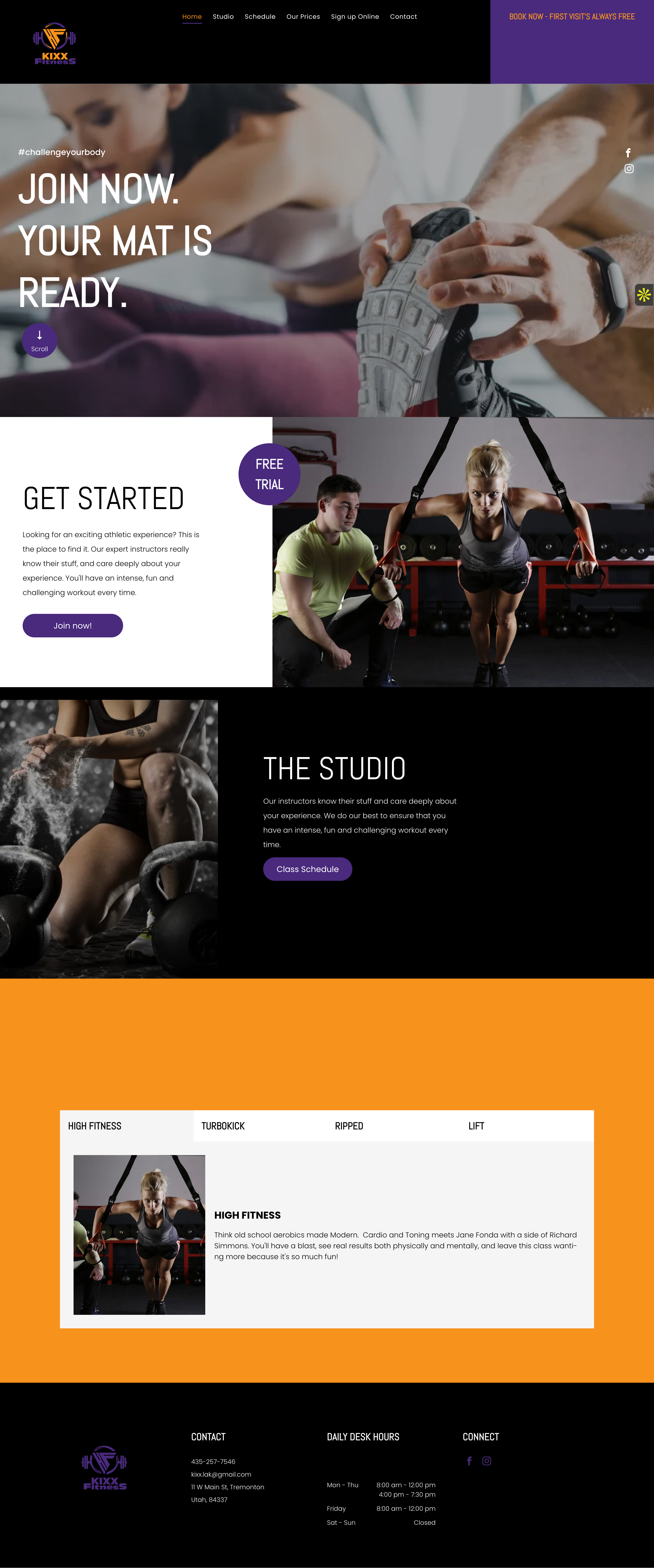 Screenshot of Kixx Fitness