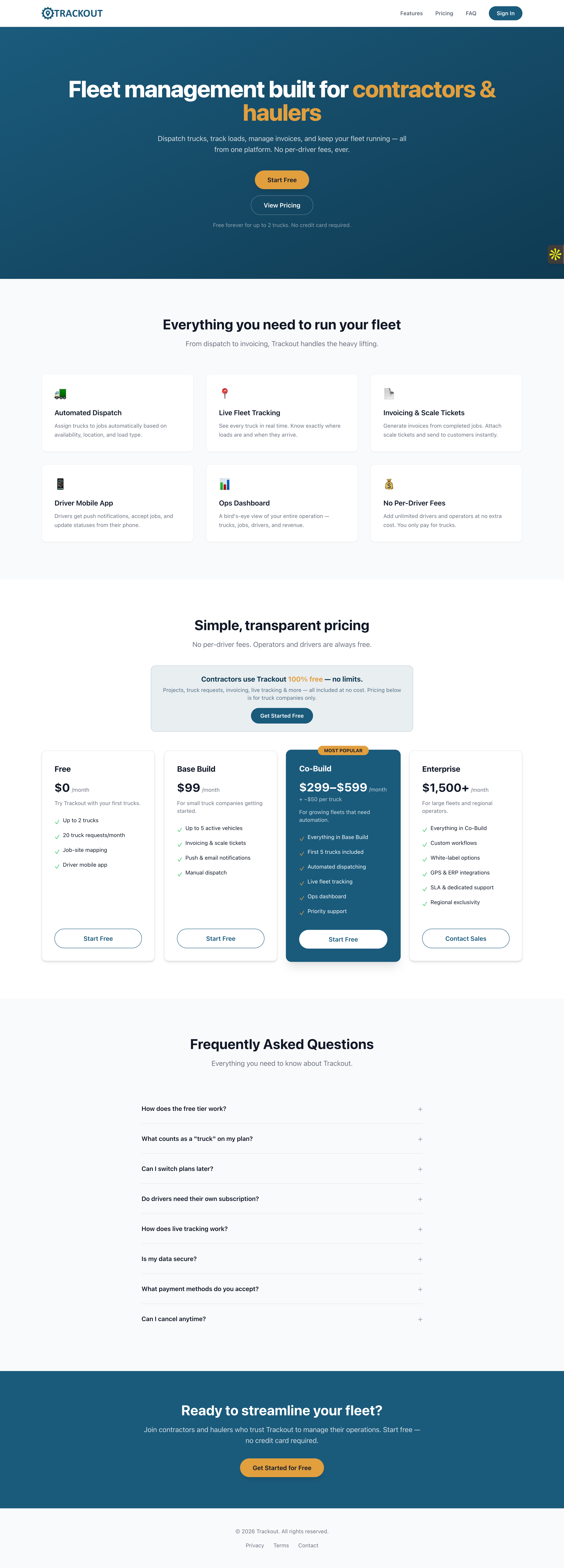 Screenshot of Trackout.ai